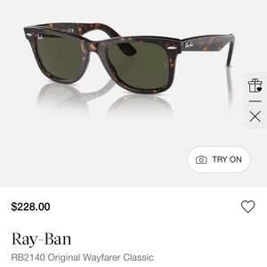 Ray-Ban Wayfarer Sunglasses in Tortoise Frame with Green Lenses